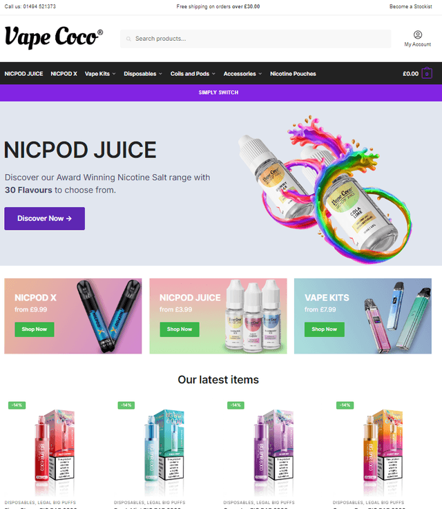 eCommerce Vape Website